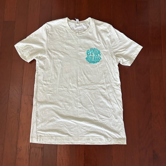 Banan Hawaii Party Wave T-shirt cream green size L 100% cotton soft - Picture 2 of 9